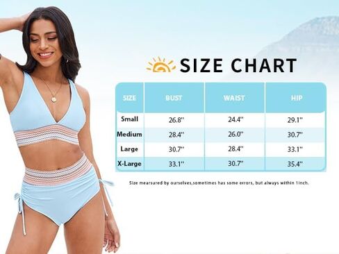 Bluetime Women High Waisted Bikini Set Tummy Control Color Block Swimsuit Two Piece Full Coverage Bathing Suits in Saudi Arabia