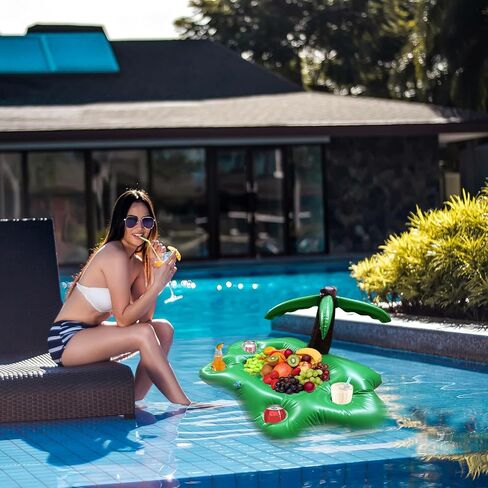 عوامات مشروبات قابلة للنفخ لحامل المشروبات العائم لحمام السباحة لكوب شجرة النخيل ومبرد حفلات الشاطئ للبالغين من عمر 15 عامًا فما فوق، مستلزمات حفلات حمام السباحة in Kuwait