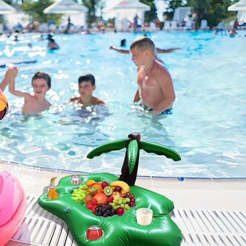 عوامات مشروبات قابلة للنفخ لحامل المشروبات العائم لحمام السباحة لكوب شجرة النخيل ومبرد حفلات الشاطئ للبالغين من عمر 15 عامًا فما فوق، مستلزمات حفلات حمام السباحة in Kuwait