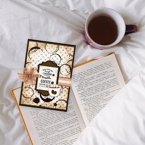 GLOBLELAND Coffee Tea Stains Clear Stamps for DIY Scrapbooking Splash Background Text Silicone Stamp Seals Transparent Stamp for Cards Making Photo Album Journal Home Decoration 11.69×8.27inch in Saudi Arabia