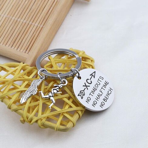 CHOORO Cross Country Jewelry XC Runner Keychain XC No Timeouts No Halftime No Bench Running Shoe Charm Keychain in Saudi Arabia