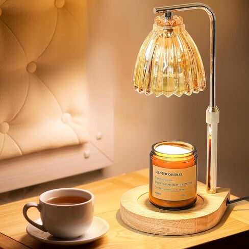 Candle Warmer Lamp Gifts for Women - Metal Base, Glass Lampshade, Adjustable Height with Timer and Dimmer, by JOFLY in Saudi Arabia