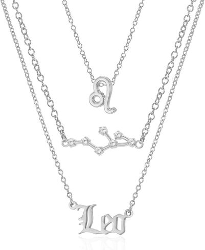 3pcs Zodiac Necklaces 12 Constellation Pendant Necklace Astrology Horoscope Old English Zodiac Sign Necklace Jewelry with Message Card for Women Girls Jewelry in Saudi Arabia