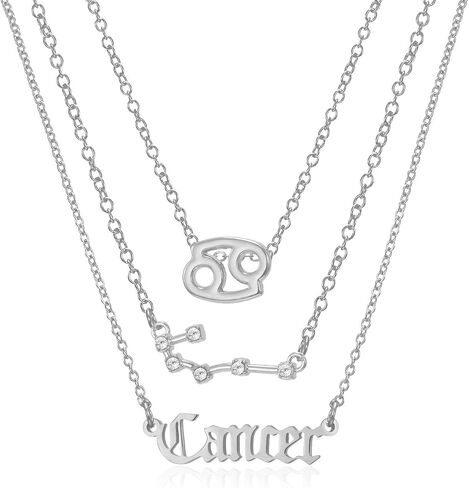 3pcs Zodiac Necklaces 12 Constellation Pendant Necklace Astrology Horoscope Old English Zodiac Sign Necklace Jewelry with Message Card for Women Girls Jewelry in Saudi Arabia