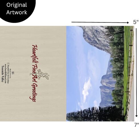 5 x 7 Nature Greeting Card, Blank Inside, with Envelope and Artist’s Statement, Title: Yosemite Valley in Saudi Arabia