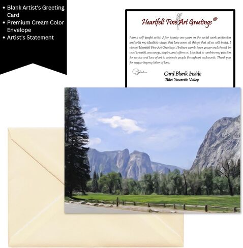 5 x 7 Nature Greeting Card, Blank Inside, with Envelope and Artist’s Statement, Title: Yosemite Valley in Saudi Arabia
