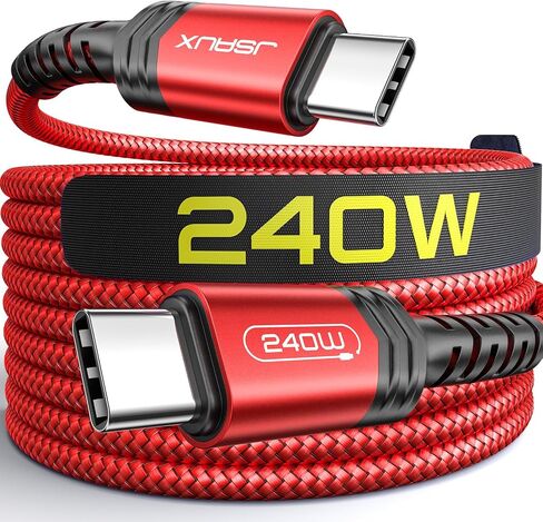 JSAUX 240W USB C to USB C Cable 10FT, Type C Fast Charging Cord, Blue in Saudi Arabia