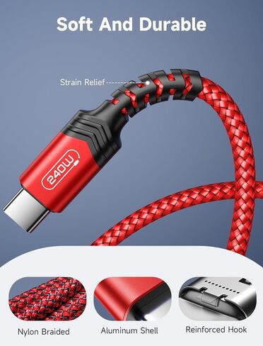 JSAUX 240W USB C to USB C Cable 10FT, Type C Fast Charging Cord, Blue in Saudi Arabia