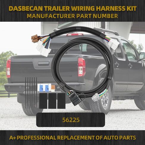 Dasbecan 56225 Trailer Hitch Wiring Harness Kit Compatible with Nissan Frontier 05+ Pathfinder 05-12 Xterra 05-15 Suzuki Equator 09-12 (4-Way Flat Trailer Connector Plug) in Saudi Arabia