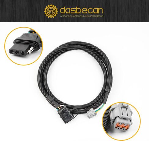 Dasbecan 56225 Trailer Hitch Wiring Harness Kit Compatible with Nissan Frontier 05+ Pathfinder 05-12 Xterra 05-15 Suzuki Equator 09-12 (4-Way Flat Trailer Connector Plug) in Saudi Arabia
