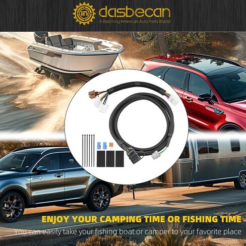 Dasbecan 56225 Trailer Hitch Wiring Harness Kit Compatible with Nissan Frontier 05+ Pathfinder 05-12 Xterra 05-15 Suzuki Equator 09-12 (4-Way Flat Trailer Connector Plug) in Saudi Arabia