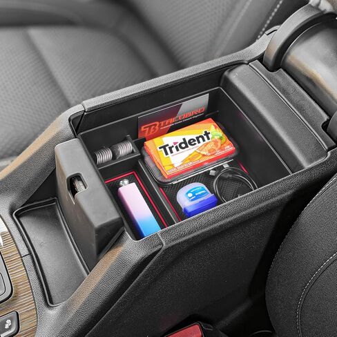 TACOBRO Center Console Organizer Compatible with GMC Acadia 2017 2018 2019 2020 2021 2022 2023 Accessories, Armrest Insert Secondary Storage Box ABS, Black Trim in Saudi Arabia