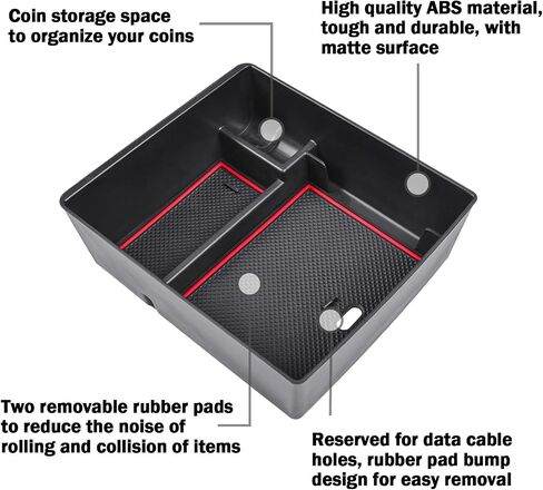 TACOBRO Center Console Organizer Compatible with GMC Acadia 2017 2018 2019 2020 2021 2022 2023 Accessories, Armrest Insert Secondary Storage Box ABS, Black Trim in Saudi Arabia