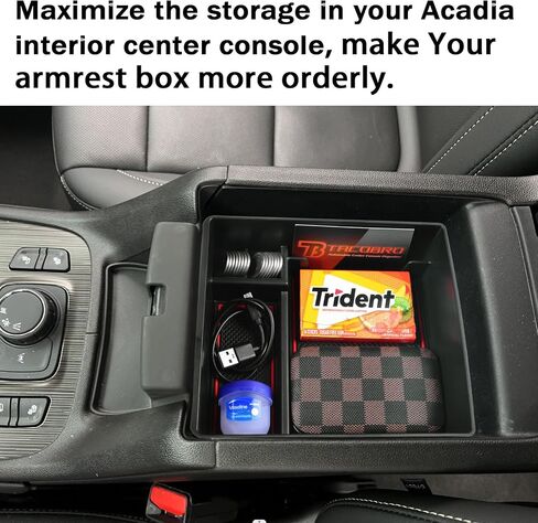 TACOBRO Center Console Organizer Compatible with GMC Acadia 2017 2018 2019 2020 2021 2022 2023 Accessories, Armrest Insert Secondary Storage Box ABS, Black Trim in Saudi Arabia