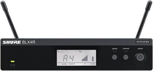 جهاز استقبال Shure BLX4 اللاسلكي H10 Band (542–572 ميجاهرتز) - جهاز استقبال سلسلة BLX أحادي القناة، اختيار تردد المسح السريع، مخرجات XLR و1/4 بوصة، نطاق يصل إلى 300 قدم in Kuwait