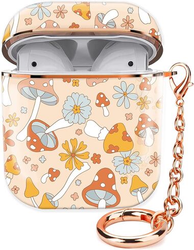 ZEKICE Airpod Case Cute Airpod 1st 2nd Generation case Cover Protective Shockproof Hard Cover Shell with Rose Gold Keychain Buds Case for Girl Women Men (Pink Strawberry) in Saudi Arabia