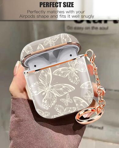 ZEKICE Airpod Case Cute Airpod 1st 2nd Generation case Cover Protective Shockproof Hard Cover Shell with Rose Gold Keychain Buds Case for Girl Women Men (Pink Strawberry) in Saudi Arabia