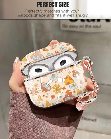 Airpod 3 Case Cute Airpods 3rd Generation Cover Protective Shockproof Hard Cover Shell with Rose Gold Keychain Buds Case for Girl Women Men (Grey Butterfly) in Saudi Arabia
