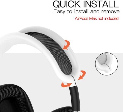 Tucana Case Compatible for AirPods Max Headphones, Silicone Headband Skin Cover, Earcup Accessary White in Saudi Arabia