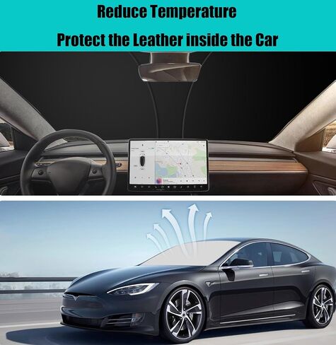 Windshield Sunshade Fit for Tesla Model Y Model 3 2016-2024, Foldable Car Sun Shade for Front Windshield in Saudi Arabia