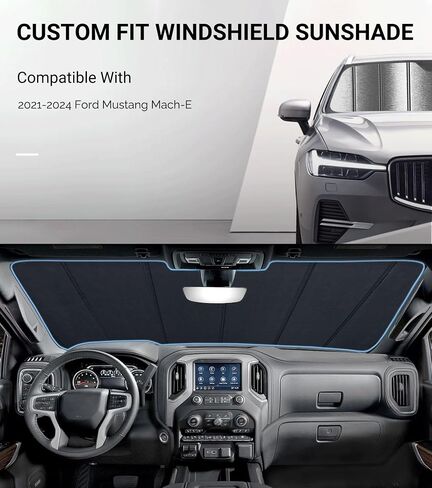مظلة شمسية للزجاج الأمامي لسيارة Ford Mustang Mach-E لعام 2021-2024، مظلة شمسية للنافذة الأمامية مناسبة حسب الطلب - AstraGuard in Kuwait