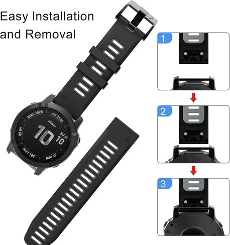 OVERSTEP Compatible with Fenix 6X Watch Band 26mm QuickFit Silicone Strap for Garmin Fenix 7X/Fenix 6X Pro/Fenix 5X/Fenix 5X Plus/Descent Mk2, Mk2i Smartwatch(Army Green-Black) in Kuwait