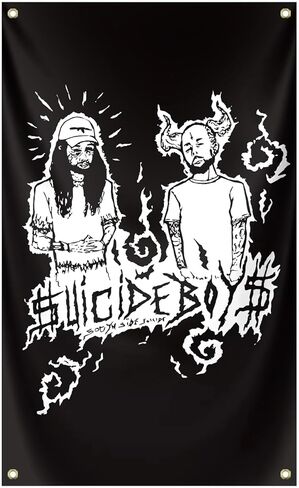 دائم المغني الهيب هوب الانتحار مغني الراب نسيج، 3x5 قدم مضحك نسيج الجدار تسليم المغني الفن ديكور المنزل نسيج للكلية النوم غرفة نوم غرفة المعيشة ديكورات المنزل in Kuwait