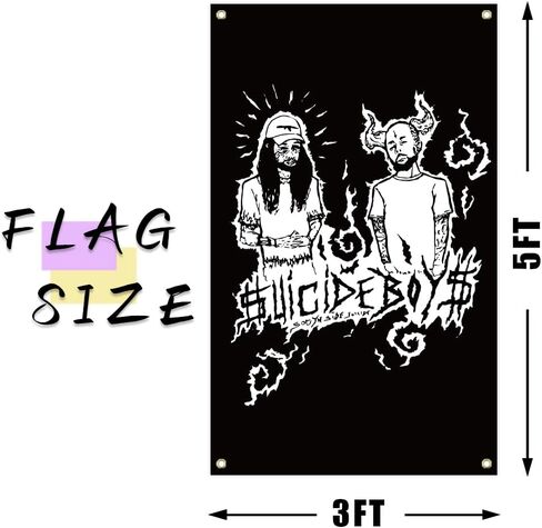 دائم المغني الهيب هوب الانتحار مغني الراب نسيج، 3x5 قدم مضحك نسيج الجدار تسليم المغني الفن ديكور المنزل نسيج للكلية النوم غرفة نوم غرفة المعيشة ديكورات المنزل in Kuwait