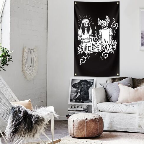 دائم المغني الهيب هوب الانتحار مغني الراب نسيج، 3x5 قدم مضحك نسيج الجدار تسليم المغني الفن ديكور المنزل نسيج للكلية النوم غرفة نوم غرفة المعيشة ديكورات المنزل in Kuwait