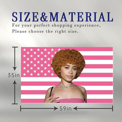Ice Rapper Spicy flag,pink american flag, outdoor flag polyester fabric, durable, equipped with brass buckle, suitable for home indoor and outdoor decoration (3 feet x 5 feet) in Saudi Arabia