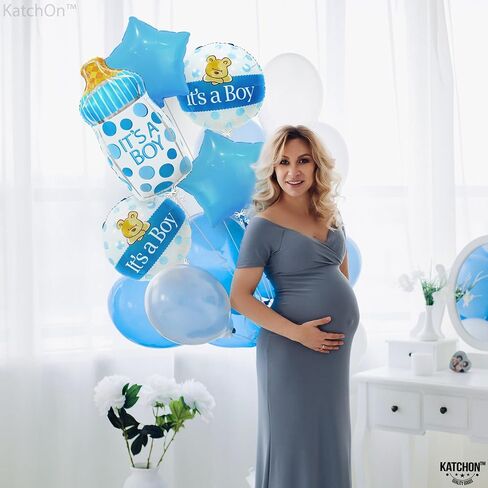 KatchOn, Its A Boy Balloons Set - Pack of 5 | Baby Boy Balloons | Baby Shower Balloons for Boy | Blue Baby Bottle Balloon, Welcome Baby Boy Decorations | It's A Boy Balloons, Baby Boy Foil Balloon in Saudi Arabia