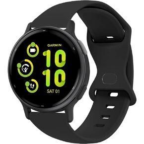 Compatible with Garmin Forerunner 165 Band, Lamshaw New Soft Silicone Sport Replacement Straps Compatible for Garmin vivoactive 5/Approach S12/Approach S40/Approach S42/D2 Air/D2 Air X10/Forerunner 165, 245, 55, 645/Venu/Venu 2 Plus/Venu Sq/Venu Sq 2/Vivo