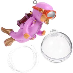 Fish Tank Floating Pendant Lovely Diver Fish Tank Decorations Cute Little Diver Brine Shrimp Aquarium Diver Ornament Aquarium Landscape Decorations Purple Fish Steak Mini PVC