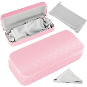 Hard Shell Eyeglass Case, Glass Case With Cleaning bag Cloth, Large Portable Sunglasses Case for men women