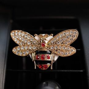 ADR. 2pcs Creative Car Charm Bling Leopard Head Vehicle Interior Air Vent Decorations Clip with Perfume Container (2 of Gold)