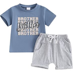 Ayalinggo Big Sister Little Brother Outfit Matching Toddler Kids Boy Girl Big Bro Lil Sis Outfits Summer Clothes 2pcs