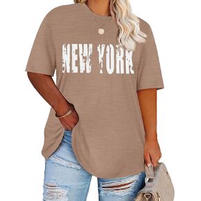 RITERA Women's Plus Size Crewneck Tops Short Sleeve Oversized T Shirt for Women Spring Summer XL 5XL