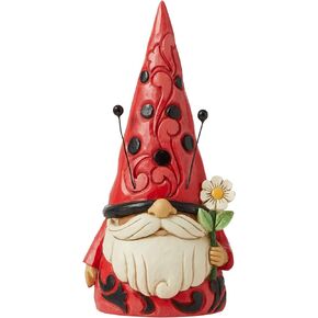 Enesco Jim Shore Heartwood Creek Ladybug Gnome Figurine, 6.5 Inches, Multicolor