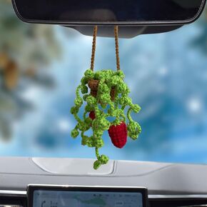 Automotive Interior Mirrors Crochet Car Mirror Hanging Accessories Car Hanging Ornament Car mirror decor Car Rearview Interior Charms Decorations
