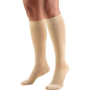 Truform 30-40 mmHg Compression Stockings for Men and Women, Knee High Length, Closed Toe, Beige, Large