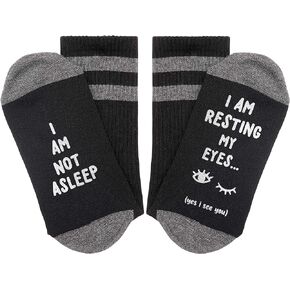I am Not Asleep,I am Resting My Eyes Socks,The best Gift For Mom or Dad For Father's Day or Mothers Day,or a Birthday,Funny Socks,Stocking Stuffer.