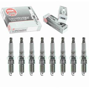 8 pc NGK V-Power Spark Plugs compatible with Cadillac DeVille 4.1L 4.5L 4.6L 4.9L V8 1982-2005