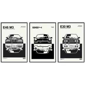 VejiA Car Poster Canvas Wall Art 911 GT Turbo Posters For Men Bedroom Aesthetics Decor (12x18, Unframed 01)