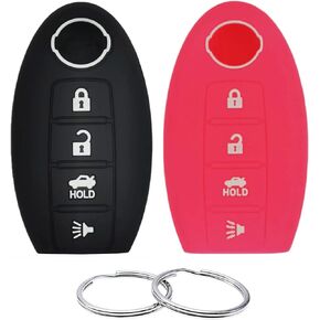 Silicone Rubber Key Fob Cover Compatible with Nissan 350Z 370Z Altima Armada GT-R Maxima Murano Pathfinder Rogue Select Sentra Titan Versa Note Xterra KR55WK48903