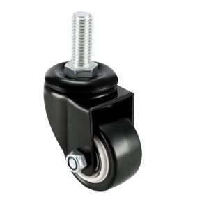 uxcell Swivel Casters 1.5 Inch PU M10 x 25mm Threaded Stem Swivel Caster Wheels, 330lb Total Load Capacity, Pack of 4