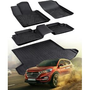 All Weather Floor mats & Trunk mat for Hyundai Tucson 2022 2023 2024 (Not for PHEV).Rubber Full Set Accessories for Hyundai Tucson Floor mats & Cargo Liner 2022-2024 n-line SE SEL Limited XRT