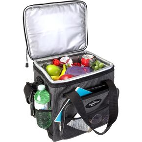 Koolatron Electric Portable Cooler Plug in 12V Car Cooler Bag, 26 qt (25 L) Black/Gray Soft-Sided Portable Car Fridge w/DC Power Cord, Adjustable Shoulder Strap, Cord Storage, Road Trip.