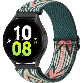 Tobfit Elastic Bands Compatible with Samsung Galaxy Watch 6/5 Band 40mm 44mm / Galaxy Watch 5 Pro 45mm Band/ Samsung Galaxy Watch 6 Classic 43mm 47mm, 20mm Stretchy Braided Nylon Straps Replacement Wristbands for Women Men