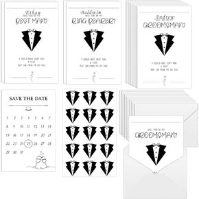 Jutom 28 Pcs Funny Bridesmaid Proposal Card Set, Include 8 Will You Be My Bridesmaid, 2 Will You Be My Maid of Honor, 2 Matron of Honor, 2 Flower Girl and 14 Envelopes for Wedding Bridal Shower