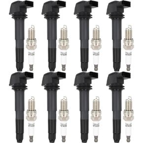 ECCPP UF513 8 ignition coils with 8 iridium Spark Plugs for Porsche 2003 2004 Cayenne V8 4.5L UF-563 5C1438 E1013